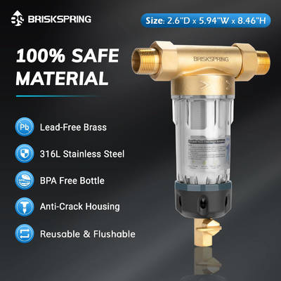 Neueste Lebensmittelwasservorfilter 50 Mikron Wiederverwendbares Design mit Rückspülung und Tiefreinigungssystem für Haushaltswasser