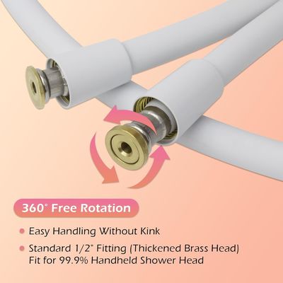 Revolutionäres ultrasoftes Anti-Kink-Silicone-Duschschlauchverlängerung mit Messing-Einsatz und Nuss