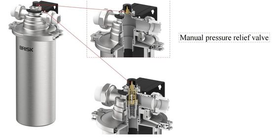 Vorfilter aus rostfreiem Stahl mit einem manuellen Druckentlastungsventil von 5 Mikrometer