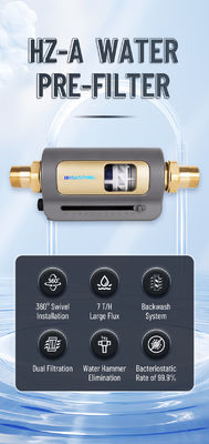 Horizontaler Wasserfilter mit automatischer Rückspülung und hohem Durchfluss für den privaten und gewerblichen Gebrauch. Zuverlässige Entfernung von Sedimenten und Verunreinigungen.