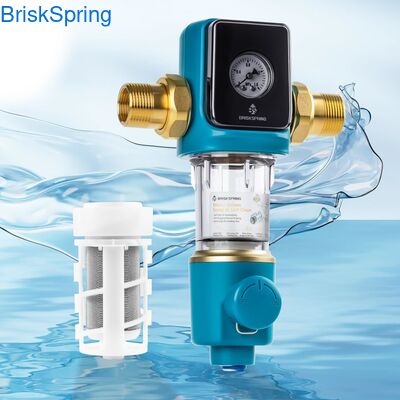 Automatic Self Cleaning Prefilter Water Sediment Filter, Brass Housing Pre Water Filter with Backwash Function for Plumbing Pipeline Protection