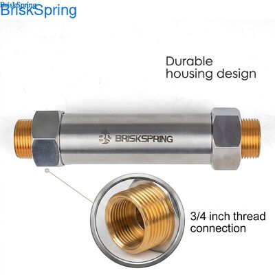 Kompakter Wasserenthärter DN25 mit 3/4" Gewinde, Edelstahlgehäuse