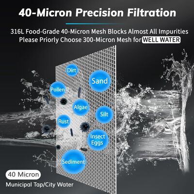 Vierte Generation manueller Ganzhaus-Wasser Vorfilter mit 40 µm Filtrationsgenauigkeit und wiederverwendbarem Netzfilter