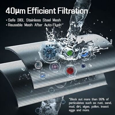 AT-30G-BS Automatic Whole House Sediment Pre-Filter with 40 Micron Filtration Accuracy and Timed Self-Flushing SUS316L Stainless Steel Mesh
