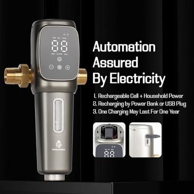 AT-30G-BS Automatic Whole House Sediment Pre-Filter with 40 Micron Filtration Accuracy and Timed Self-Flushing SUS316L Stainless Steel Mesh