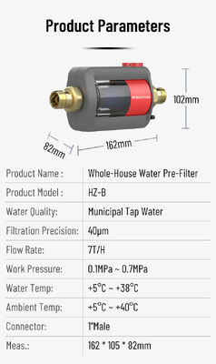 BriskSpring HZ-B-BS 40 Mikron Ganzhaus Sediment Vorfilter mit SUS316L Edelstahlgewebe und 7 T/H Hoher Durchflusskapazität