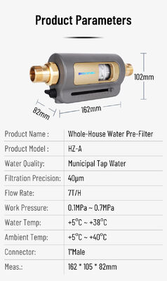 BriskSpring HZ-A 7 T/H 40 Mikronen Ganzhaus Sediment Vorfilter mit 360° Drehinstallation