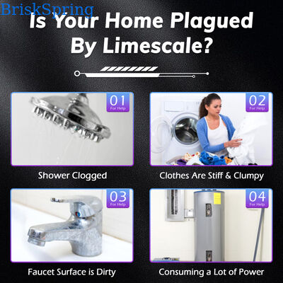 Salt-Free Compact Inline Water Descaler with High Efficiency Limescale Prevention for Home Use