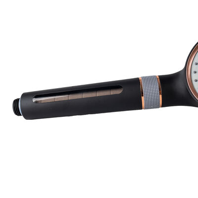 Schwarz-Rose-Gold-Mikro-Nano-Blasen-Duschkopf 3 Sprühmodi Wasser sparen Handdusche