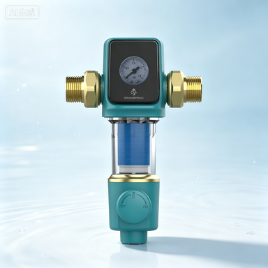 BRISKSPRING Whole House Water Filter with 40 Micron Filtration Manual Backwash and Stacked Disc Technology