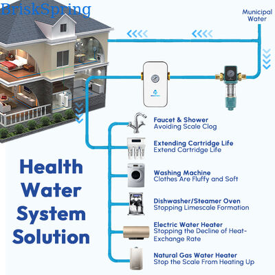 Whole House Water Descaler 5000L/H No Electricity Anti Scale Device with 99.99% Anti-Bacterie