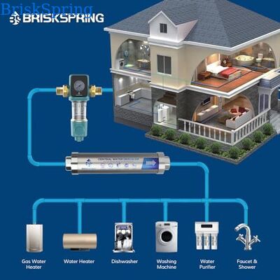 40 Micron Whole House Water Pre Filter with Reusable Mesh and Manual Flushing for Sediment Removal