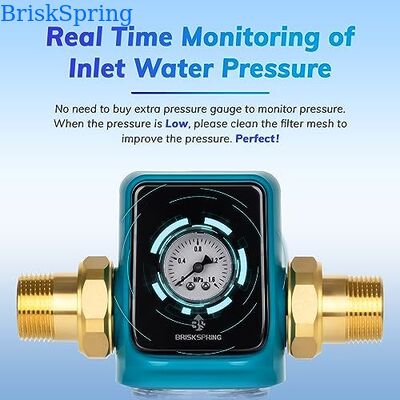 40 Micron Whole House Water Pre Filter with Reusable Mesh and Manual Flushing for Sediment Removal