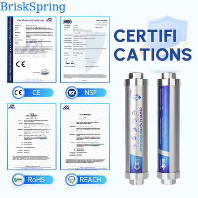 Salt Free Non Electric Water Descaler and Water Scale Inhibitor with 10 Year Service Life for Whole House Inline Physical Scale Control