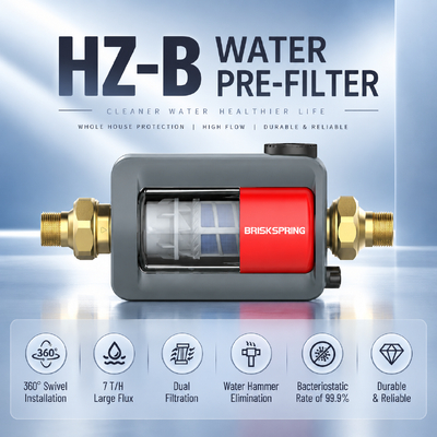 HZ-B Horizontal Ganzhaus-Wasser Vorfilter 40 Mikron Manuelle Spülung Sedimentfilter 7T/H
