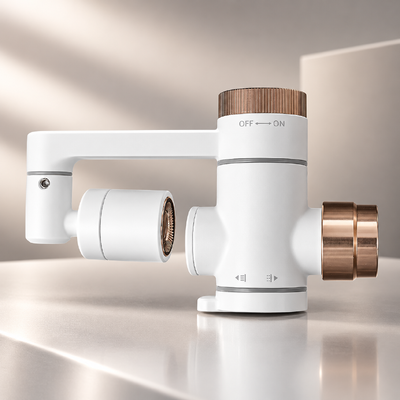 Roségold Mikro-Nanoblasen-Wasserhahnfilter mit 360° schwenkbarem Auslauf und austauschbarer Kartusche