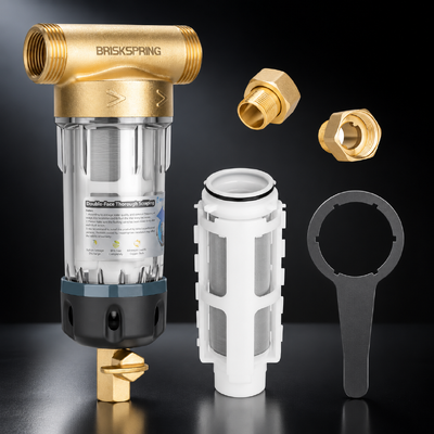 40 Mikroner Wasservorfilter für das ganze Haus mit manueller Spülung und wiederverwendbarem Netz-Sedimentfilter