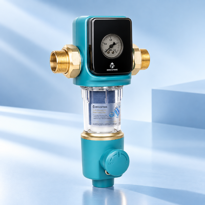 40-Mikron-Ganzhaus-Wasser-Vorfilter mit wiederverwendbarem Netz und manueller Spülung zur Sedimententfernung